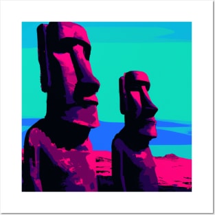 Easter Island Statues in Pop Art Posters and Art